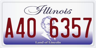 IL license plate A406357