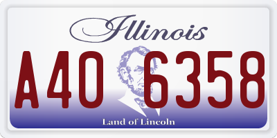 IL license plate A406358