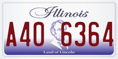 IL license plate A406364