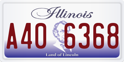 IL license plate A406368