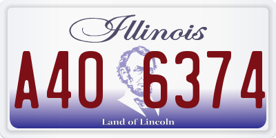 IL license plate A406374