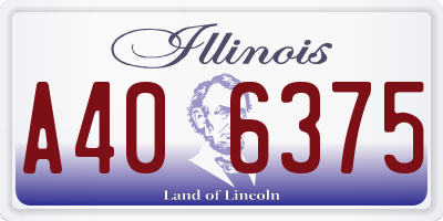 IL license plate A406375
