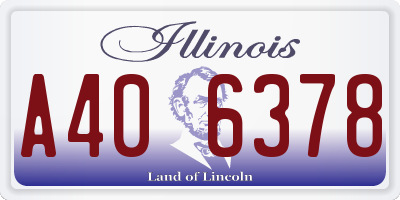 IL license plate A406378