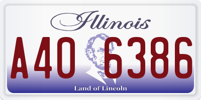 IL license plate A406386