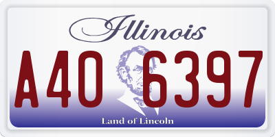 IL license plate A406397