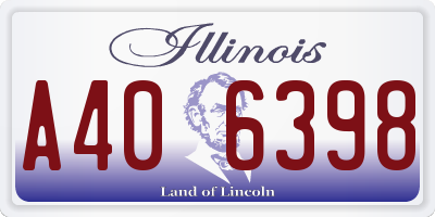 IL license plate A406398