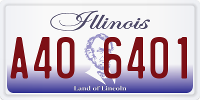 IL license plate A406401