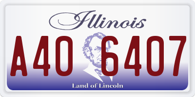 IL license plate A406407