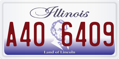 IL license plate A406409