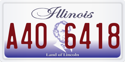 IL license plate A406418