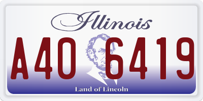 IL license plate A406419