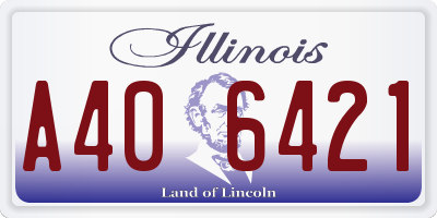 IL license plate A406421