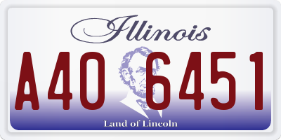 IL license plate A406451