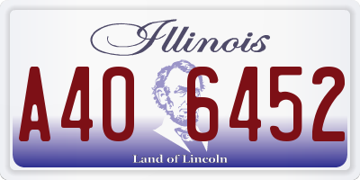IL license plate A406452