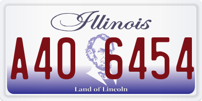 IL license plate A406454