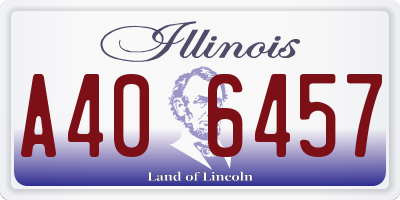 IL license plate A406457