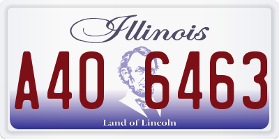IL license plate A406463