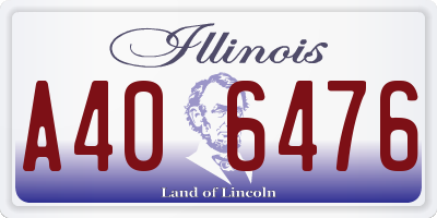 IL license plate A406476