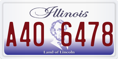 IL license plate A406478