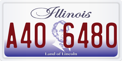 IL license plate A406480
