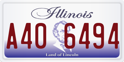 IL license plate A406494