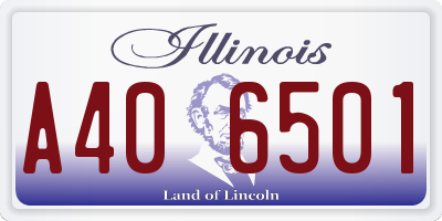 IL license plate A406501