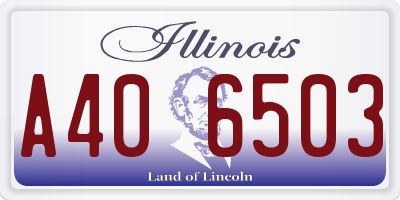 IL license plate A406503