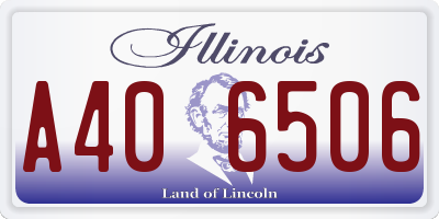 IL license plate A406506