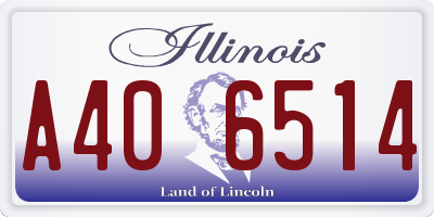 IL license plate A406514