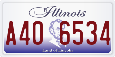IL license plate A406534