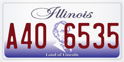 IL license plate A406535