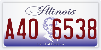 IL license plate A406538