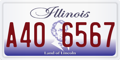 IL license plate A406567