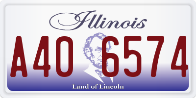 IL license plate A406574