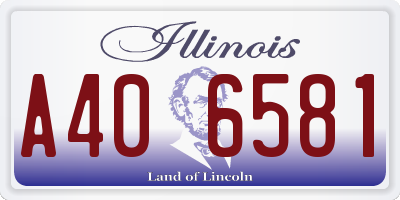 IL license plate A406581
