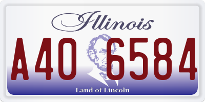 IL license plate A406584