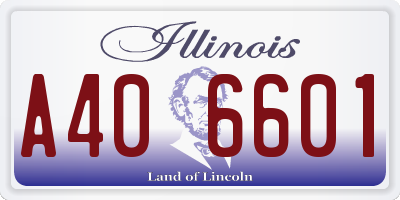 IL license plate A406601