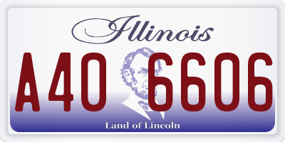 IL license plate A406606