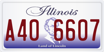 IL license plate A406607