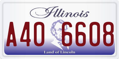 IL license plate A406608