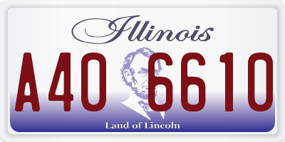 IL license plate A406610