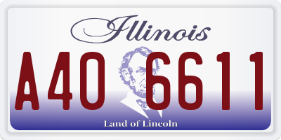IL license plate A406611
