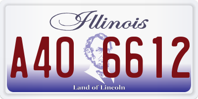 IL license plate A406612