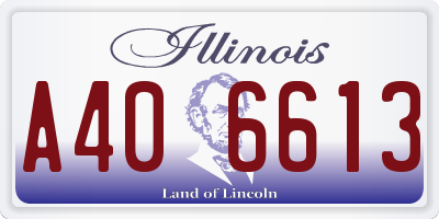 IL license plate A406613