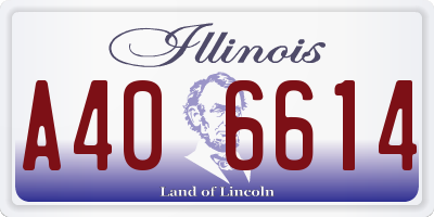 IL license plate A406614