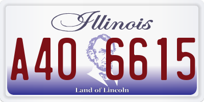IL license plate A406615