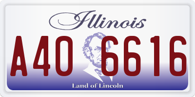 IL license plate A406616