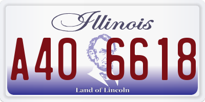 IL license plate A406618