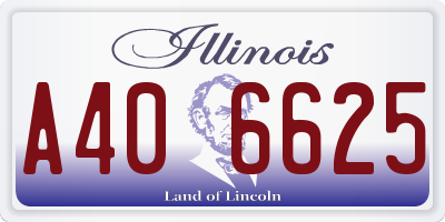 IL license plate A406625
