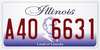IL license plate A406631
